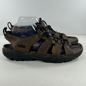 KEEN Sarasota Sandals Brown Leather Waterpoof Men Size 10 Outdoor Hiking Sport